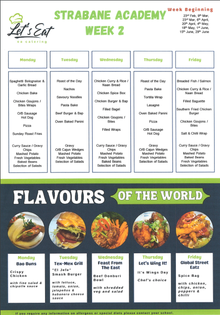 Canteen Menu Week 2